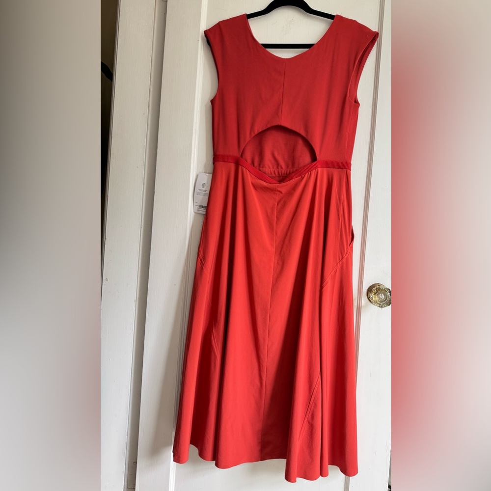 Athleta Ryder Cap Sleeve Cut Out Back Midi Dress - Picture 8 of 9